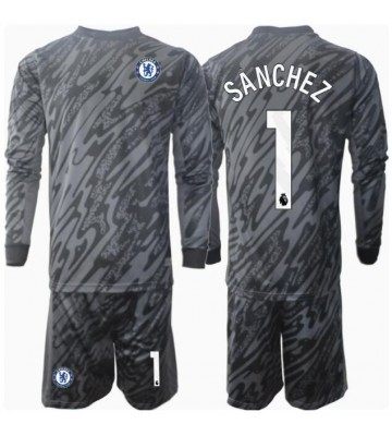 Chelsea Robert Sanchez #1 Brankář Venkovní dres komplet pro Děti 2024-25 Dlouhým Rukávem (+ Krátké kalhoty)